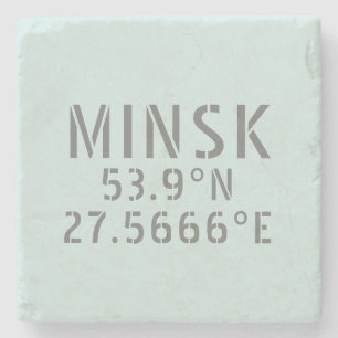 Posavasos De Piedra Coordenadas de longitud de minsk Latitude