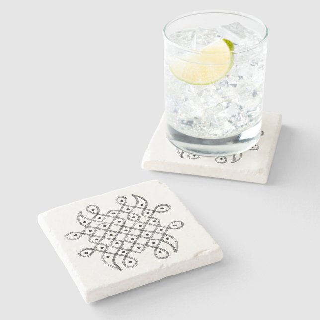 Posavasos De Piedra Copas de Kolam de la India (Lateral)