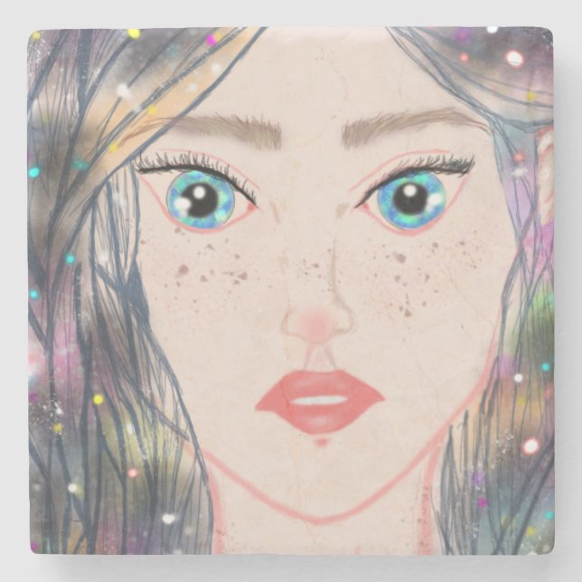 Posavasos De Piedra Copas de princesa cósmicas (Anverso)