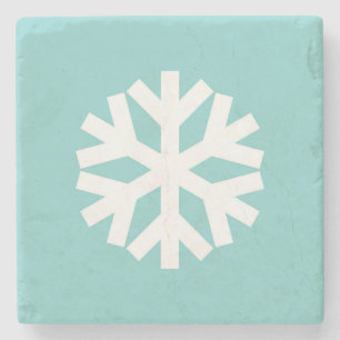 Posavasos De Piedra Copo de nieve azul