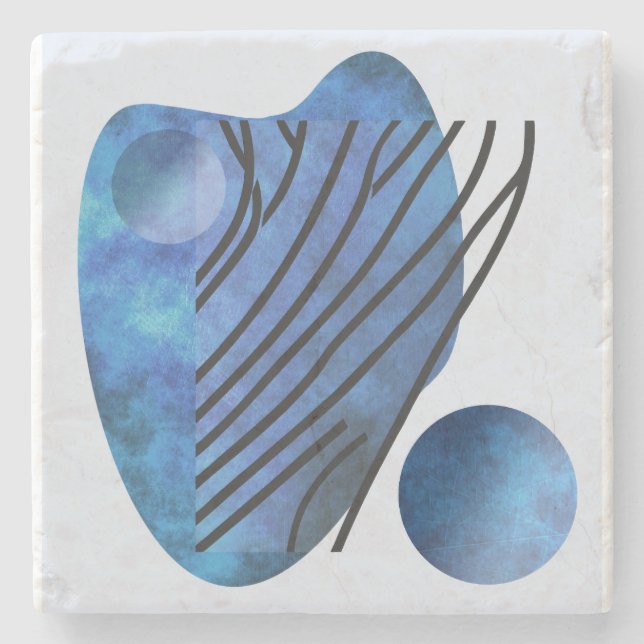 Posavasos De Piedra Corazón azul (Anverso)