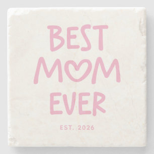 Posavasos De Piedra Corazón caprichoso rosa Mejor mamá del mundo