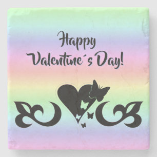 Posavasos De Piedra Corazón con Mariposa y Lirio