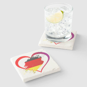 Posavasos De Piedra Corazón de Alemania