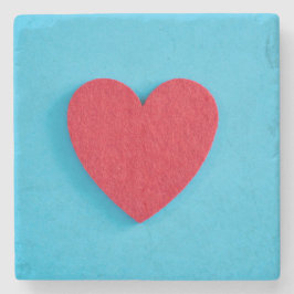 Posavasos De Piedra Corazón de amor rojo