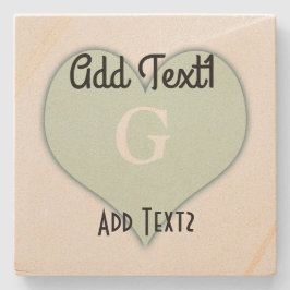 Posavasos De Piedra Corazón de la Fábrica de la Monogramación de texto