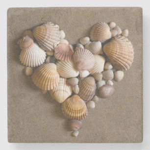 Posavasos De Piedra Corazón de la tarjeta del día de San Valentín