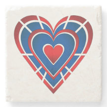 Corazón rojo blanco y azul