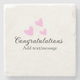 Posavasos De Piedra Corazón rosa felicitaciones graduación acuarela a