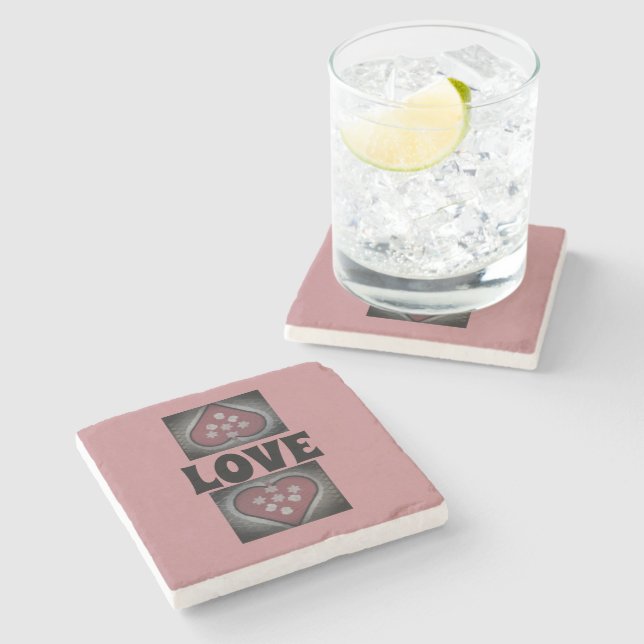 Posavasos De Piedra Corazones con cefalea (Lateral)