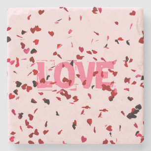 Posavasos De Piedra Corazones de amor