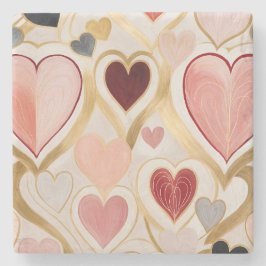 Posavasos De Piedra Corazones de amor