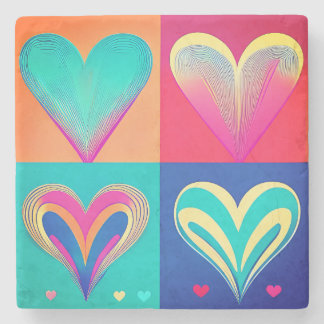 Posavasos De Piedra Corazones de Armonía