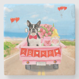 Posavasos De Piedra Corazones de camiones de El día de San Valentín de