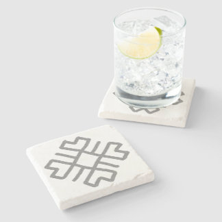 Posavasos De Piedra Corazones de diseño geométrico báltico dibujados a