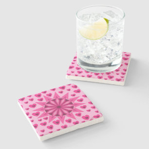 POSAVASOS DE PIEDRA CORAZONES DE FLORES BONITAS AMOR SAN VALENTÍN, CUM