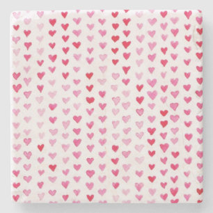 Posavasos De Piedra Corazones de la acuarela