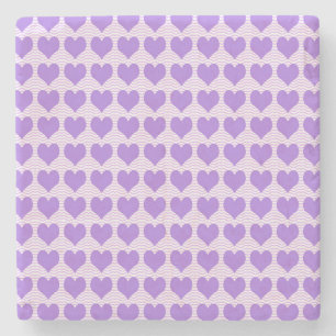 Posavasos De Piedra Corazones púrpuras