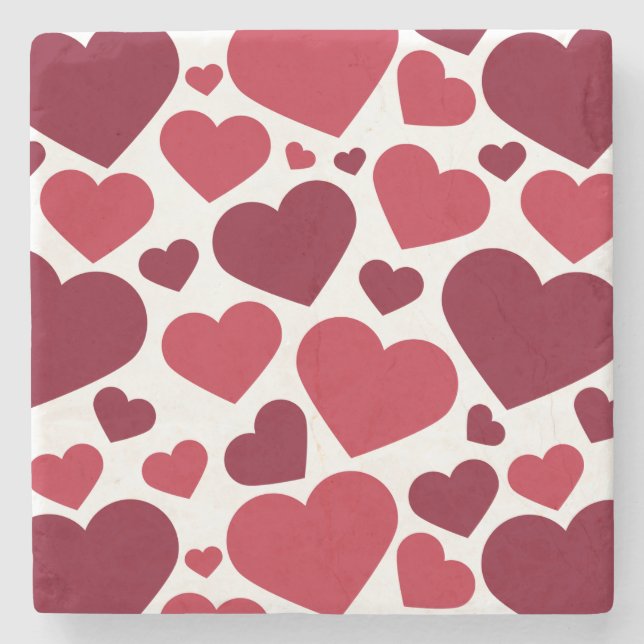 Posavasos De Piedra Corazones rojos (Anverso)