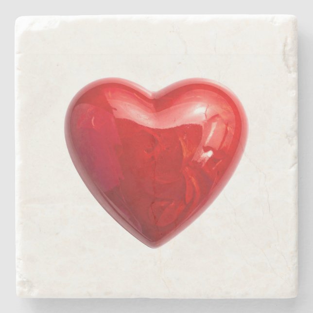 Posavasos De Piedra Corazones rojos (Anverso)