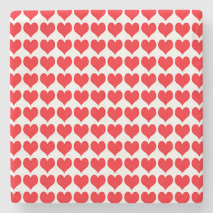 Posavasos De Piedra Corazones rojos