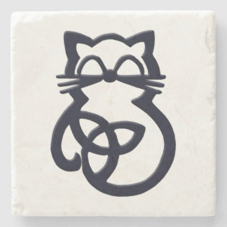 Posavasos De Piedra Corbata de la Trinidad Negra Soporte para Gatos Ce