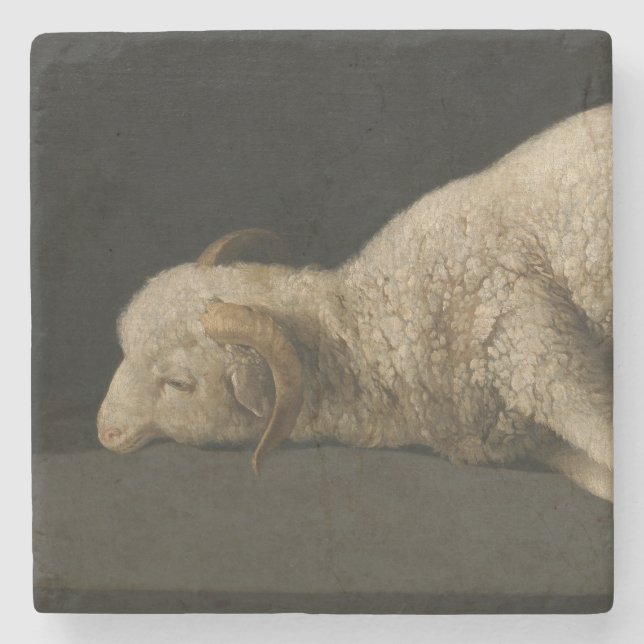 Posavasos De Piedra Cordero de Dios (Agnus Dei) (Animal Sacrificial) (Anverso)