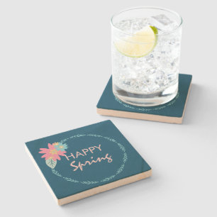 Posavasos De Piedra Corona de flores para fiesta de primavera Flores d