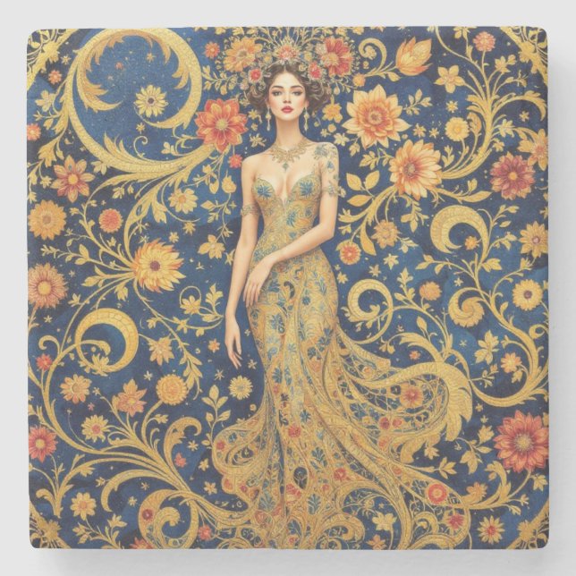 Posavasos De Piedra Corona floral (Anverso)