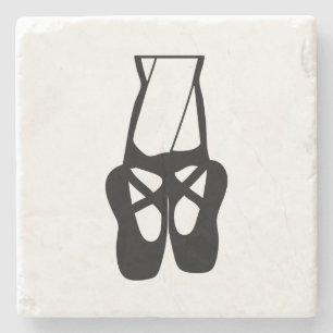 Posavasos De Piedra Cortas zapatillas de ballet negro en punta