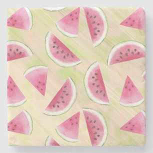 Posavasos De Piedra Cortes de sandía para pintura Pintura de brotes