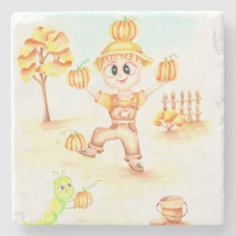 Posavasos De Piedra Cosecha de moras niño de jengibre