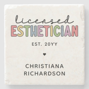 Posavasos De Piedra Cosmetólogo estético con licencia de personalizado