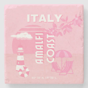 Posavasos De Piedra Costa Amalfitana, arte de viajes, rosa