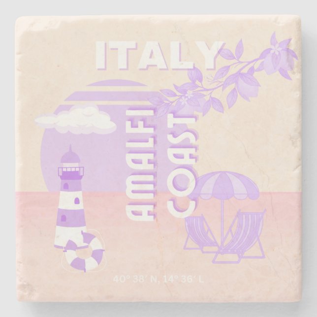 Posavasos De Piedra Costa de Amalfi, Arte de Viaje, Viaje Elegante, Pa (Anverso)