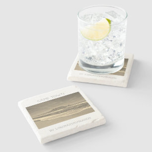 Posavasos De Piedra Costa del Cabo Table Mountain Beach Sepia