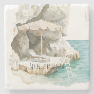 Posavasos De Piedra Costa del océano italiano de Sicilia