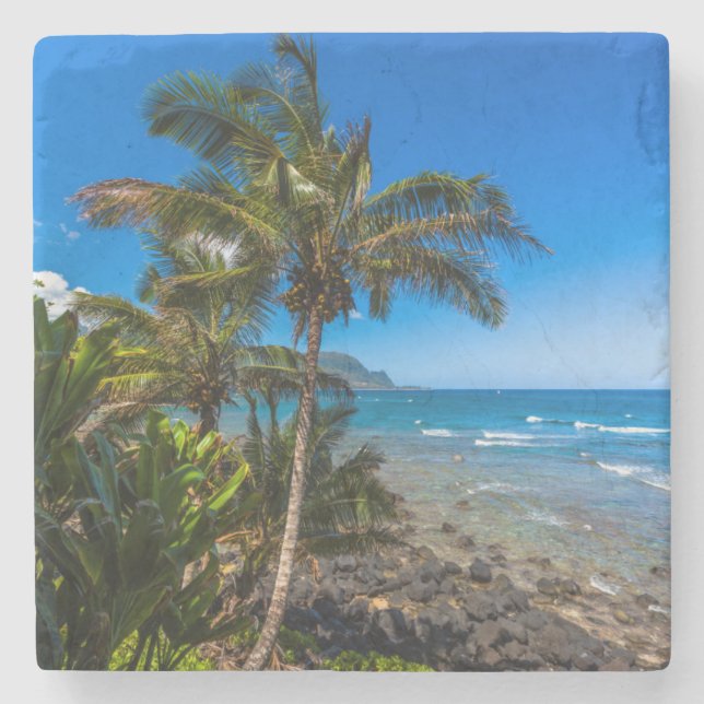 Posavasos De Piedra Costa tropical (Anverso)