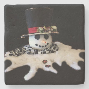 POSAVASOS DE PIEDRA **COSTERA DE NAVIDADES DE SNOWMAN**