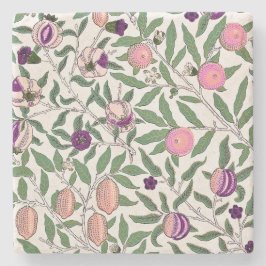 POSAVASOS DE PIEDRA COSTERA DE PIEDRA: WILLIAM MORRIS : POMEGRANADOS 