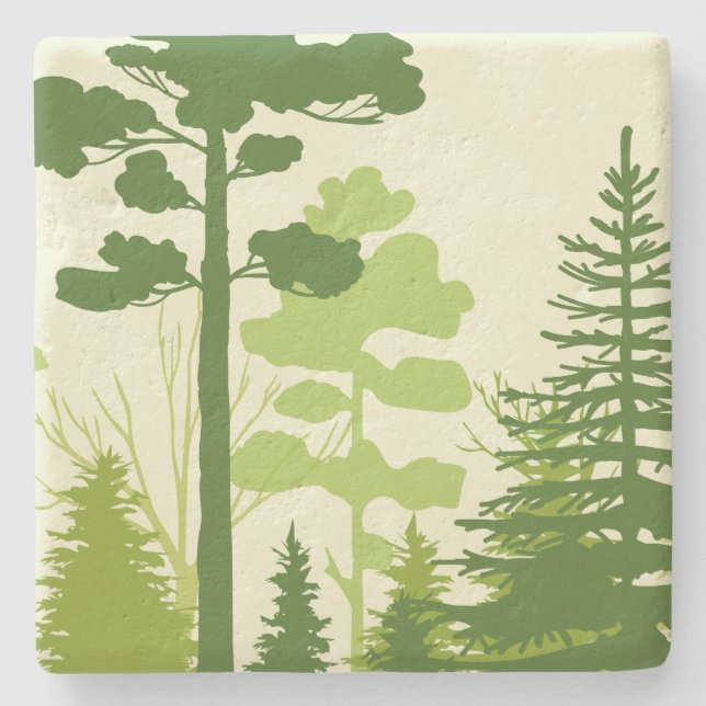 Posavasos De Piedra Costeras de piedra de la Selva Verde (Anverso)