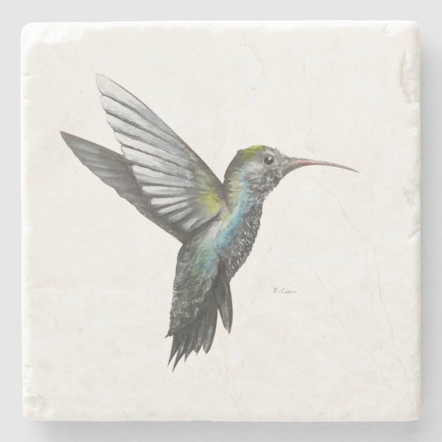 Posavasos De Piedra Costura de mármol de Hummingbird (Anverso)