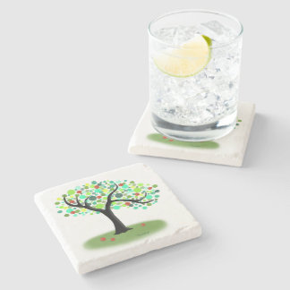 Posavasos De Piedra Costura de piedra de árbol de verano