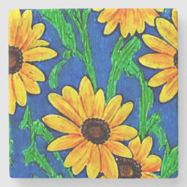 Posavasos De Piedra Costura de piedra de girasol