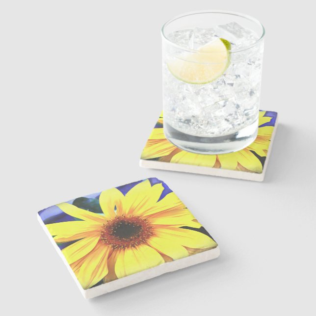 Posavasos De Piedra Costura de piedra de girasol (Lateral)
