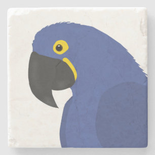 Posavasos De Piedra Costura de piedra de loro azul