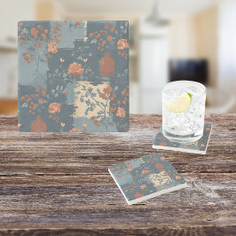 Posavasos De Piedra Country Blue Rust Rustic Farmhouse