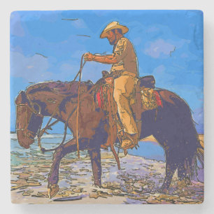 Posavasos De Piedra Cowboy montado
