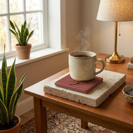 Posavasos De Piedra Cozy Lives Here | Warm Minimalist Stone Coaster -