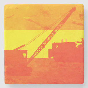Posavasos De Piedra Crane Shovel OPERACIÓN INGENIERO bulldozer